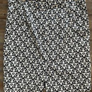 J.CREW Women's Pencil Skirt Geometric Print SIZE 14 Black & White NWOT